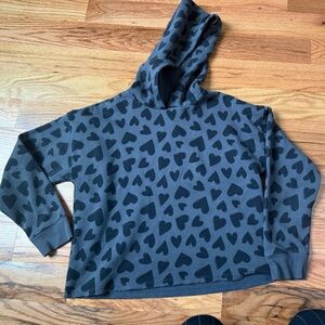 Old Navy Kids Black Heart Patterned Hoodie